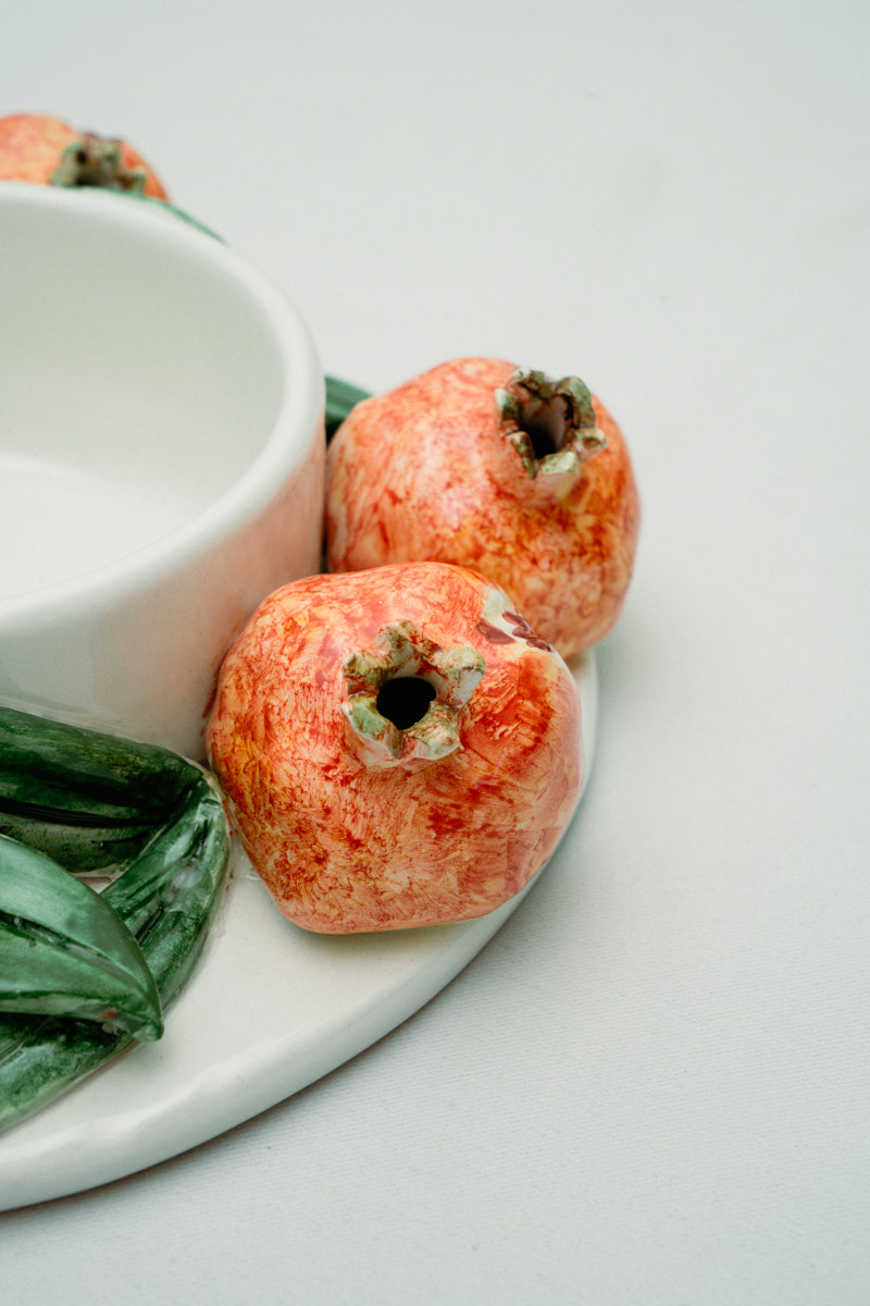 Pomegranate ceramic serving plate