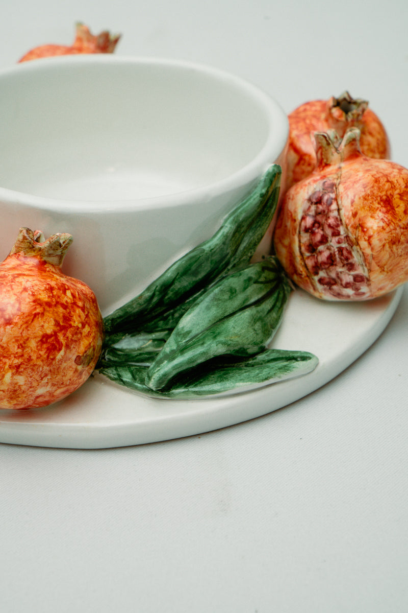 Pomegranate ceramic serving plate