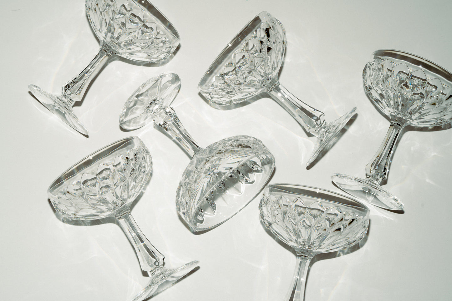 Set of 6 Bavarian Crystal coupes