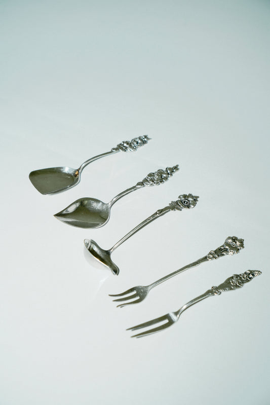 Mignardises cutlery set with flower details