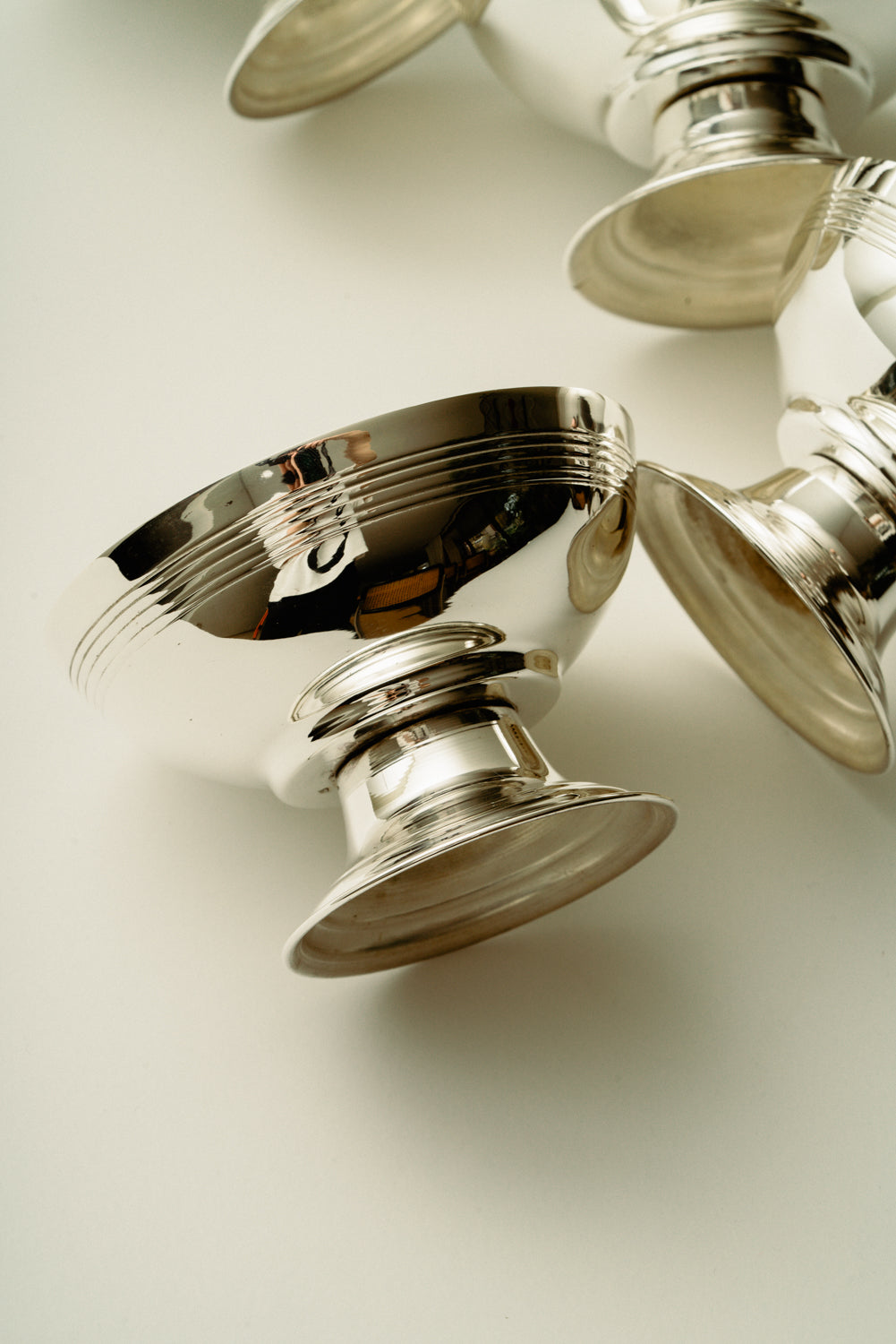 Set of 6 sorbet coupes with tray