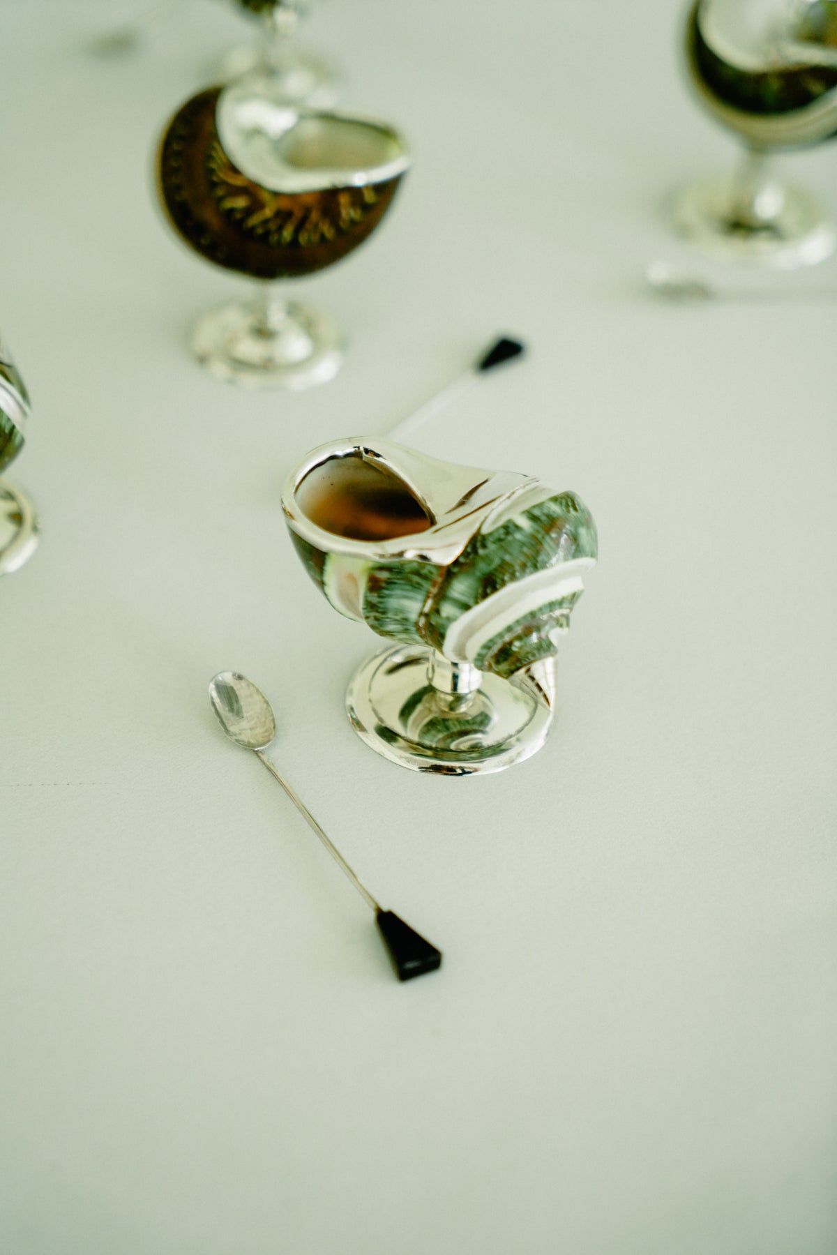 Set of 2 turbo shell salt cellars