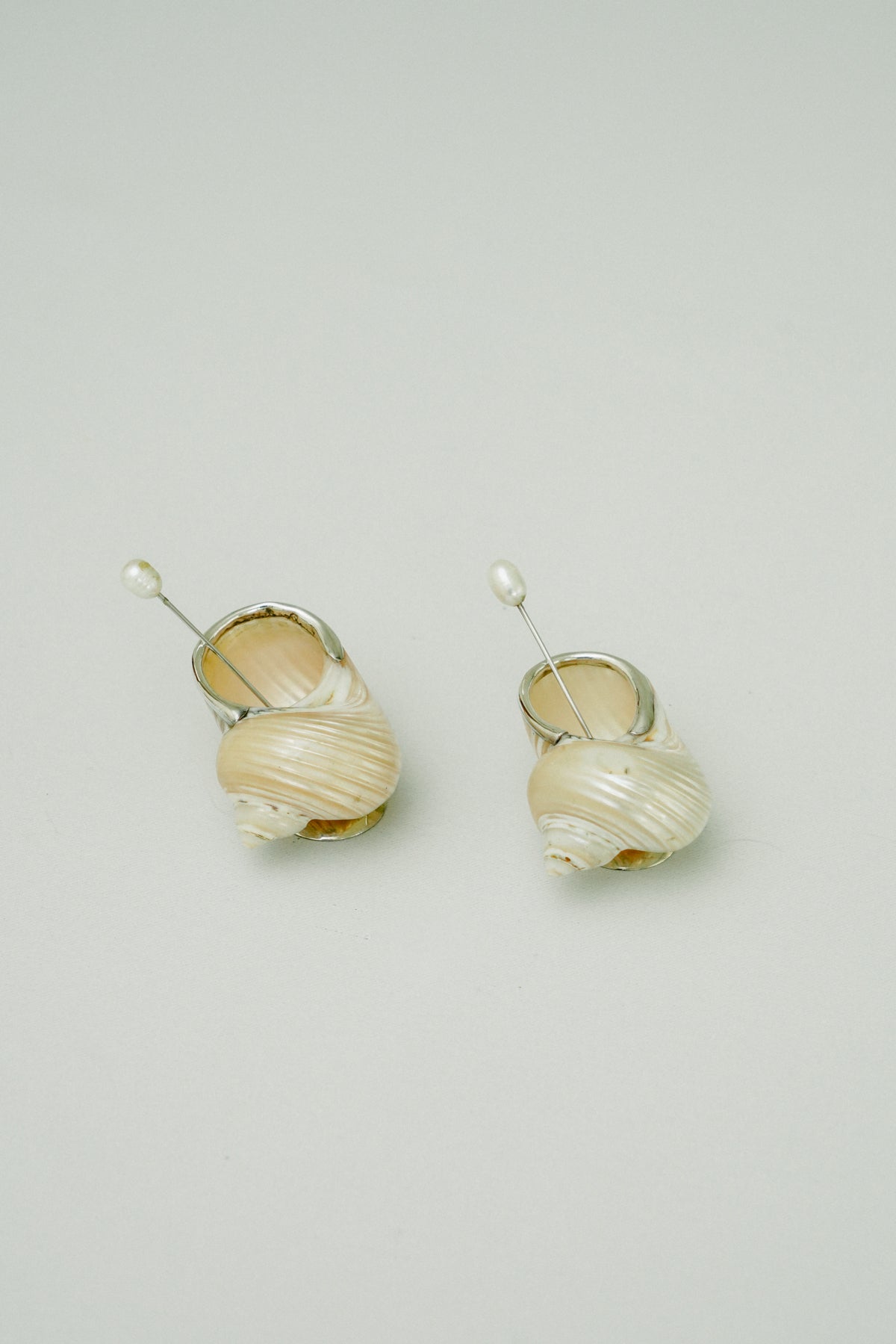 Set of 2 natural shell salt cellars
