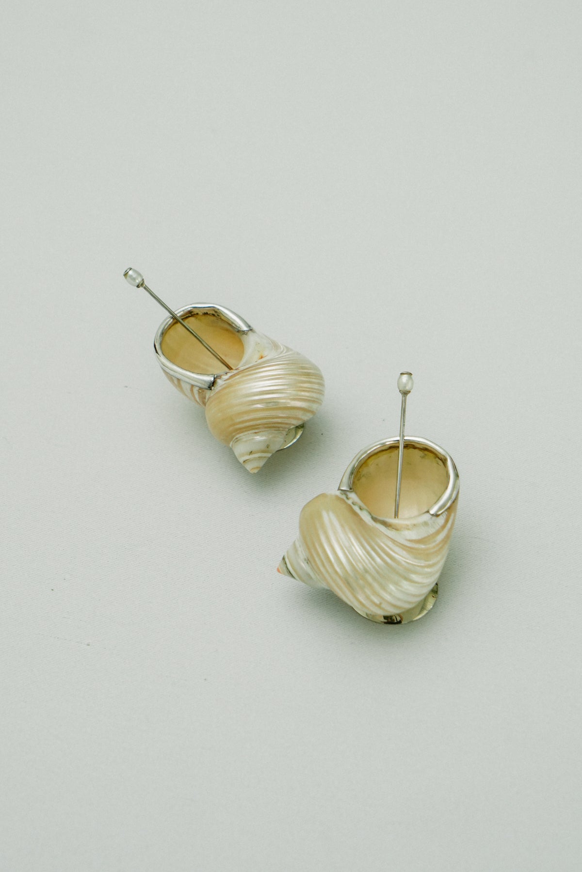 Set of 2 natural shell salt cellars