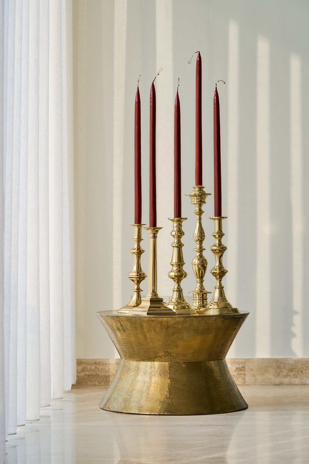 Brass candle holders (set of 5)