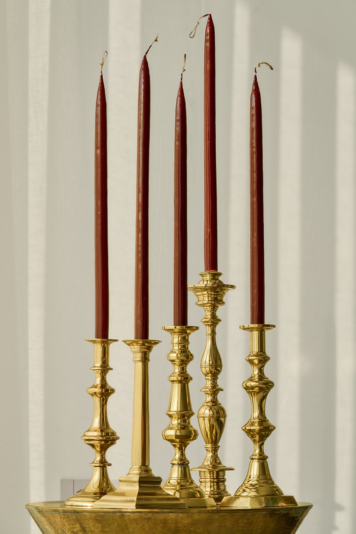 Brass candle holders (set of 5)