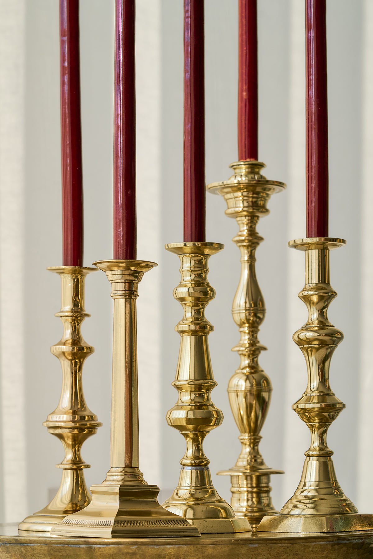 Brass candle holders (set of 5)