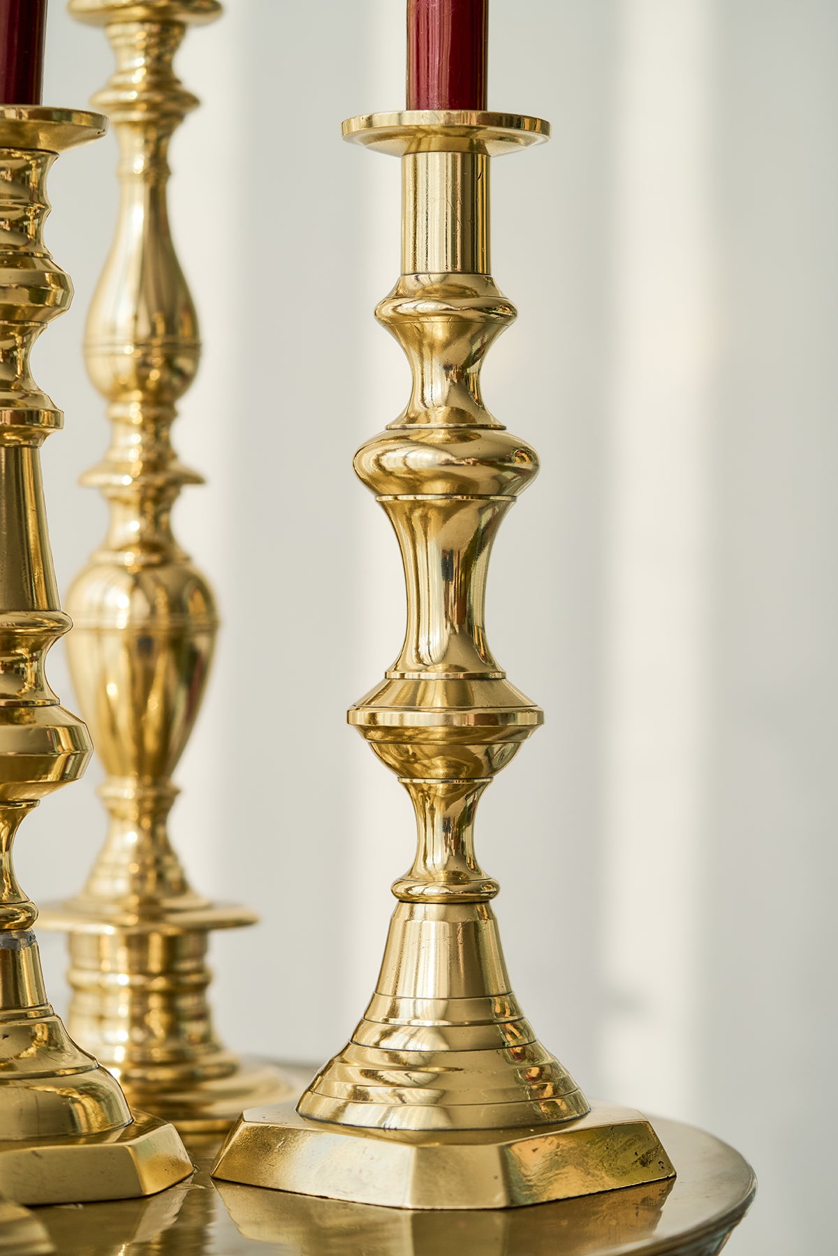 Brass candle holders (set of 5)