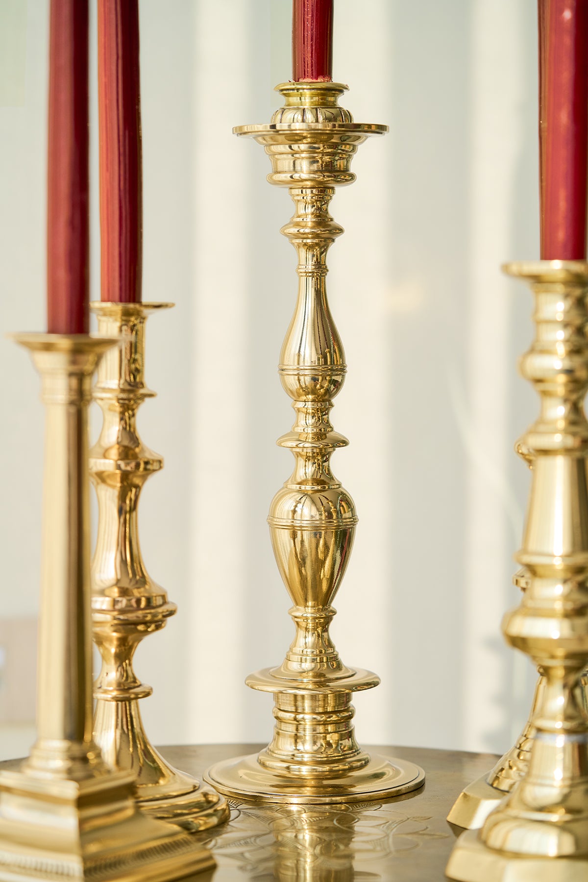 Brass candle holders (set of 5)