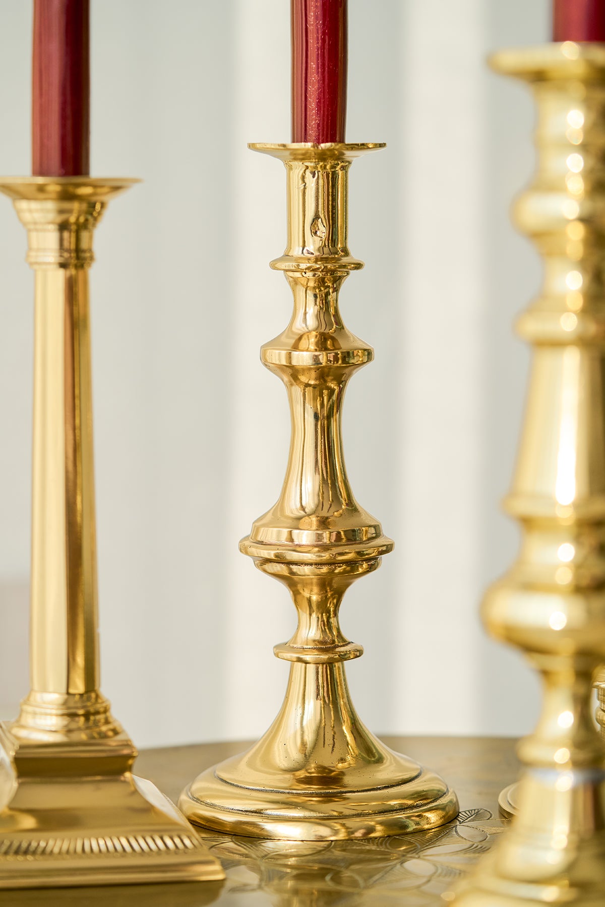 Brass candle holders (set of 5)