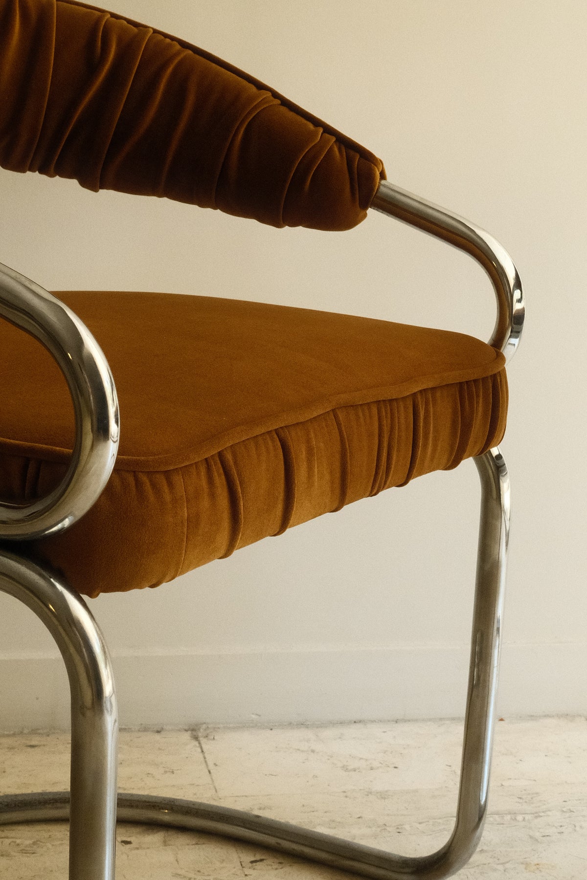 Set of 2 chrome chairs by Giotto Stoppino
