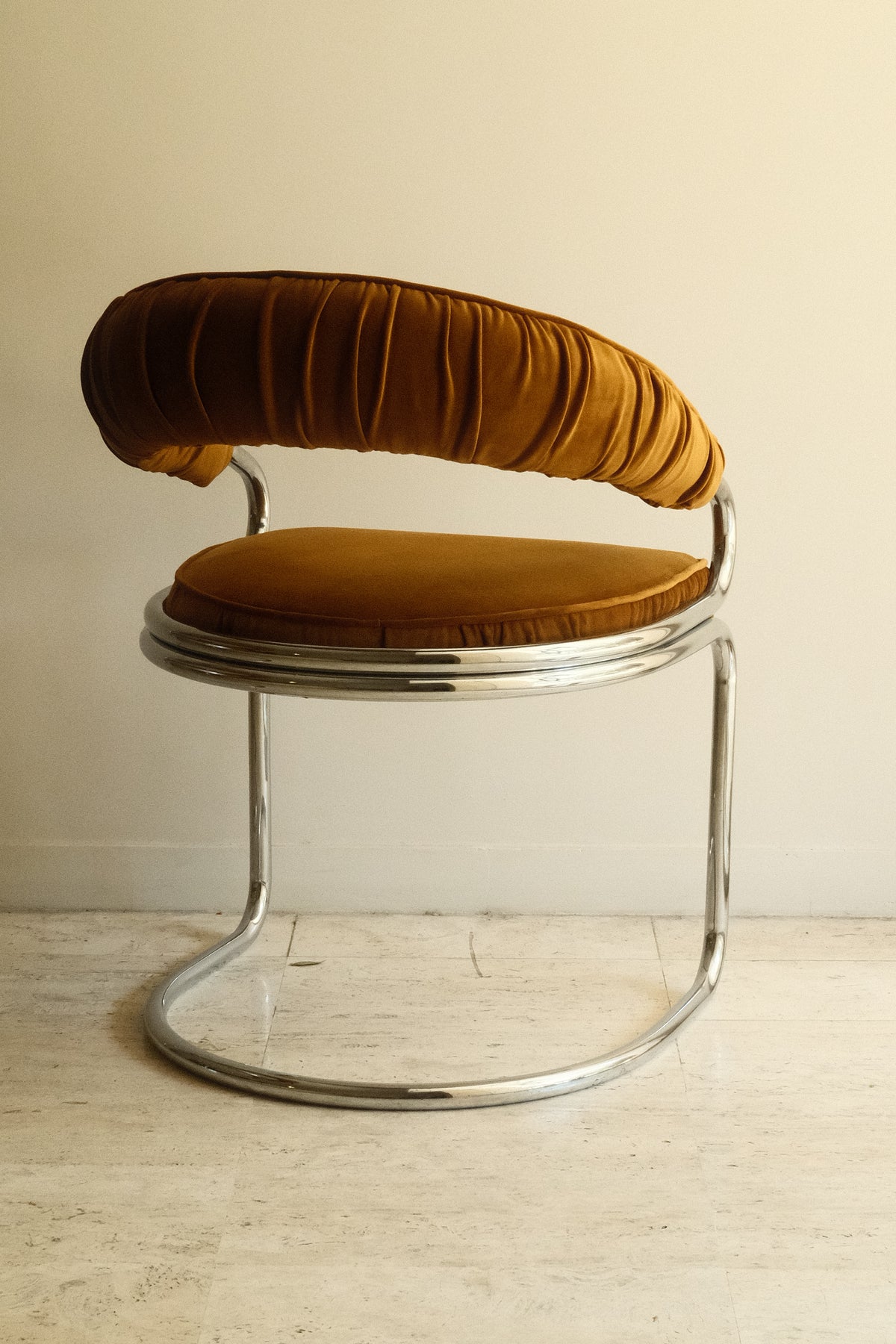 Set of 2 chrome chairs by Giotto Stoppino