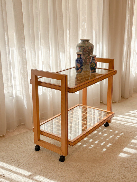 Wodden bar cart