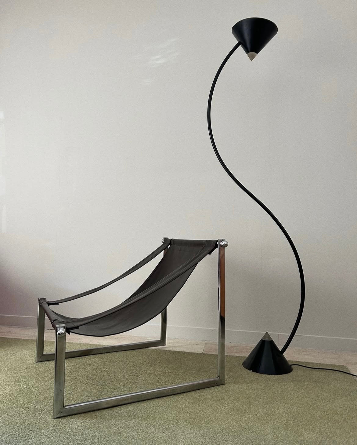 Brown leather armchair, 1960s