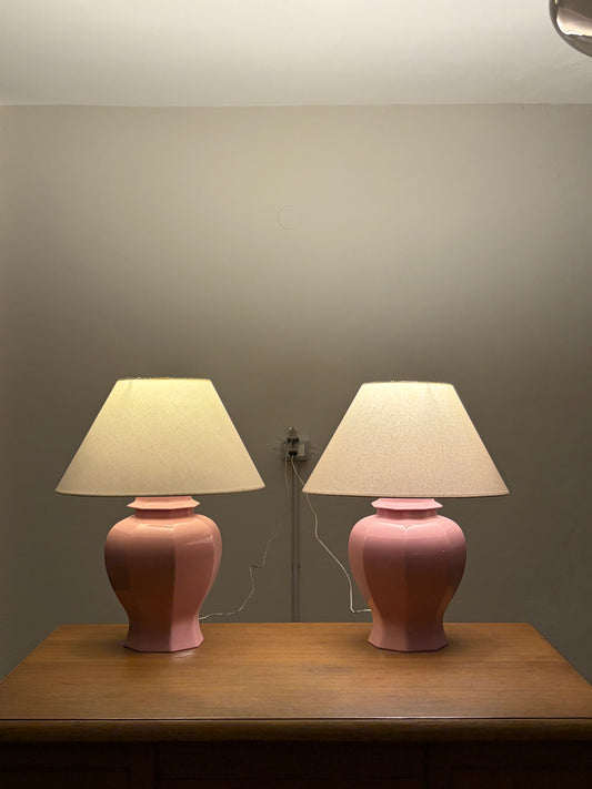 Pink table lamps (set of 2)