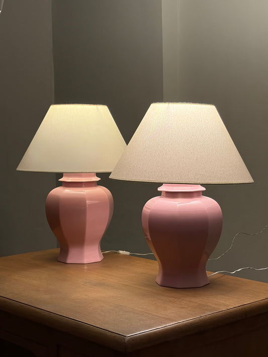 Pink table lamps (set of 2)