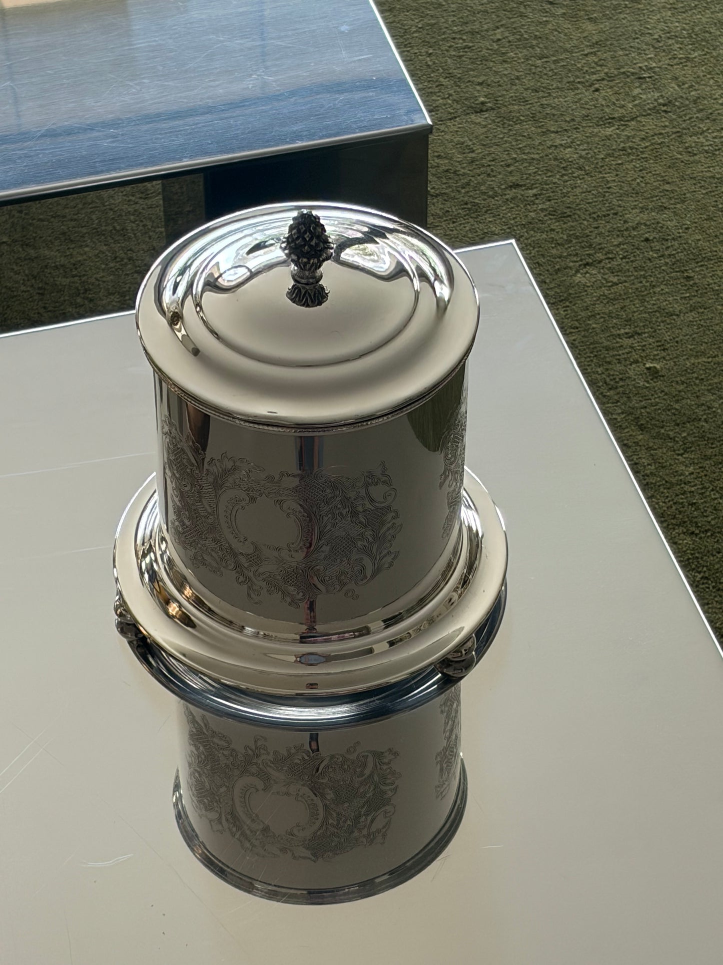 Vintage silver plated cookie jar