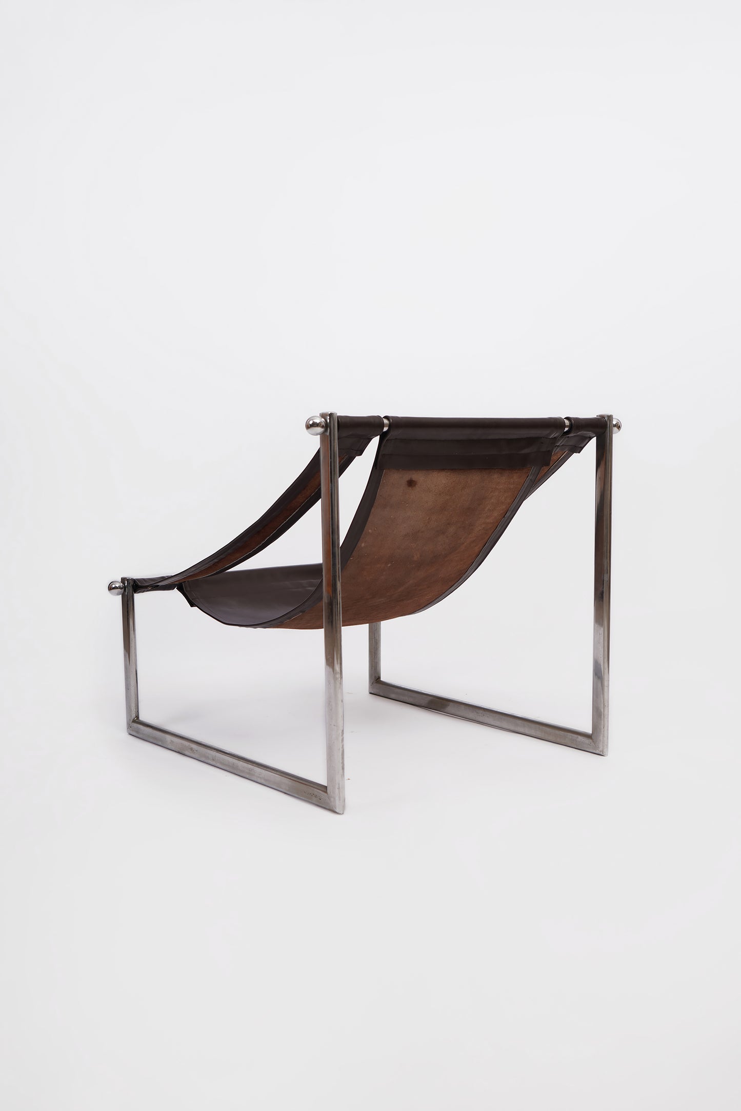 Brown leather armchair, 1960s