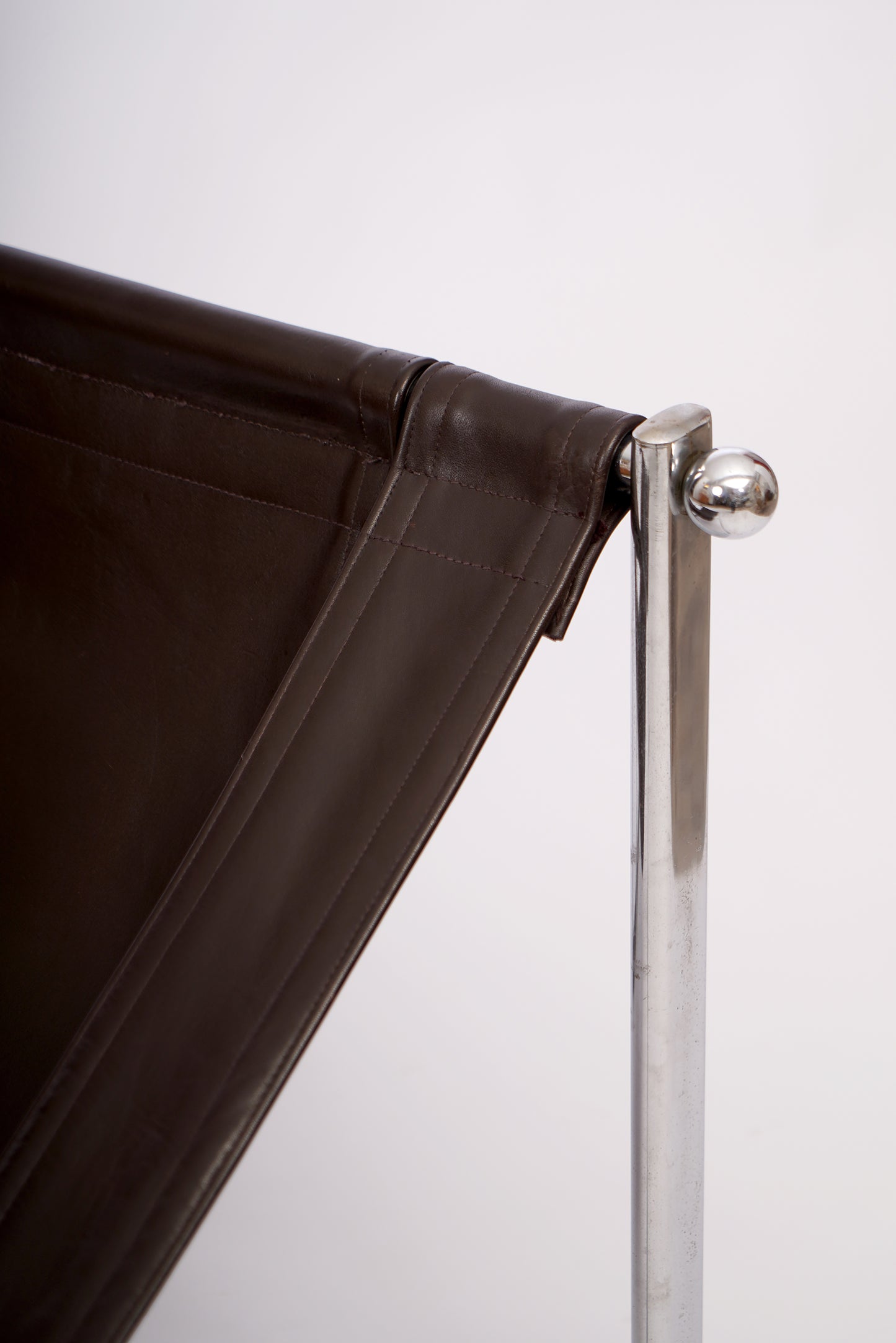 Brown leather armchair, 1960s