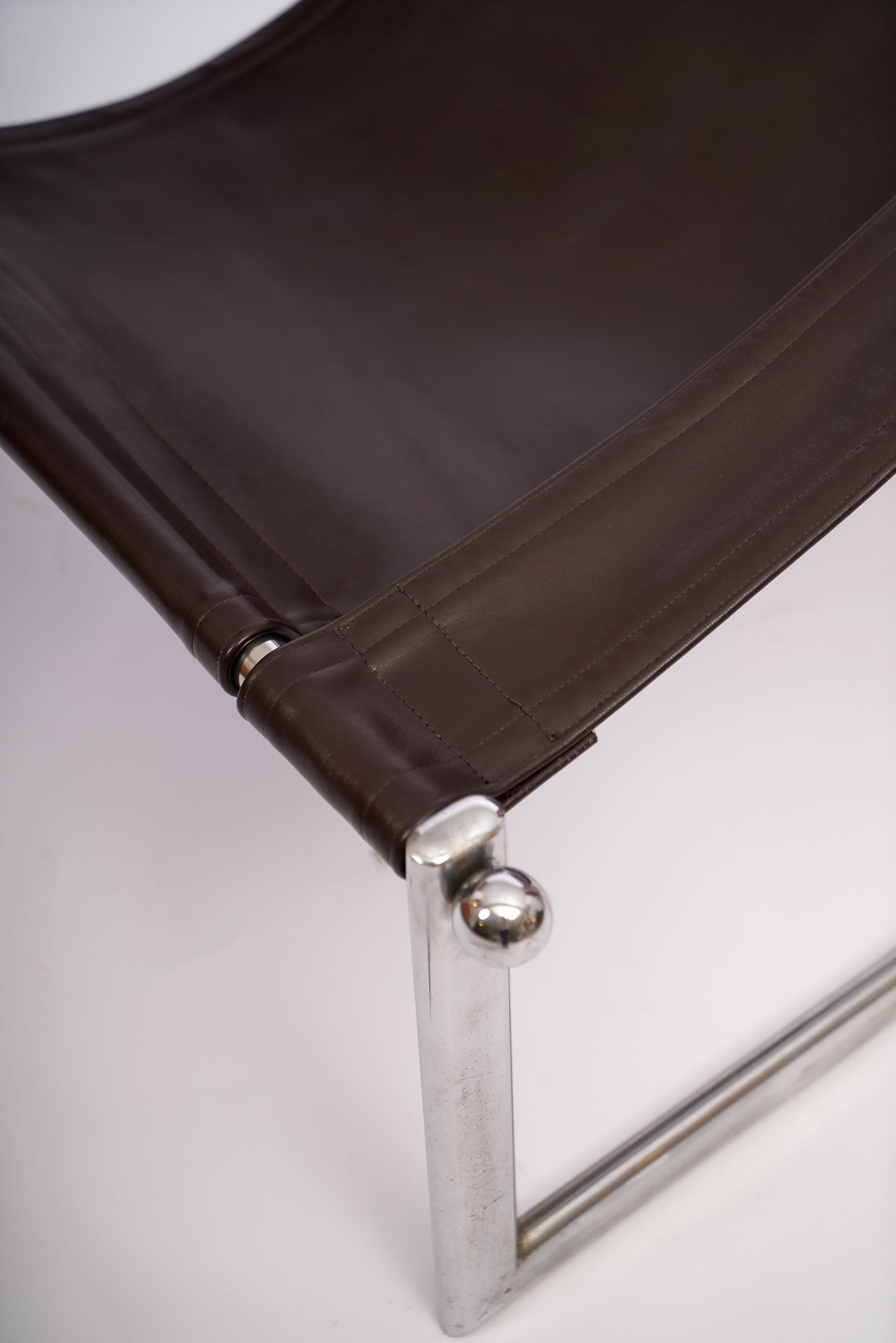 Brown leather armchair, 1960s