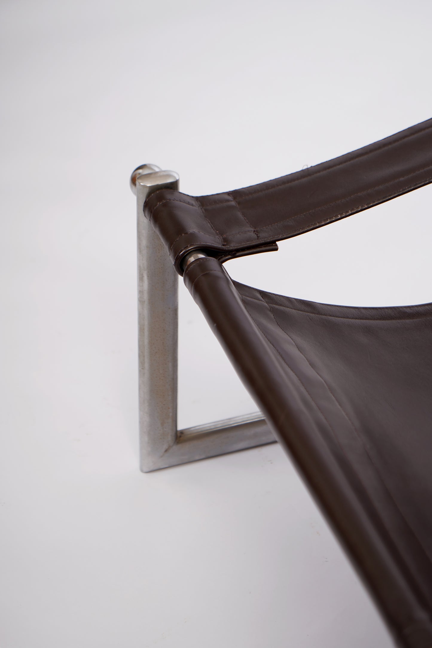 Brown leather armchair, 1960s