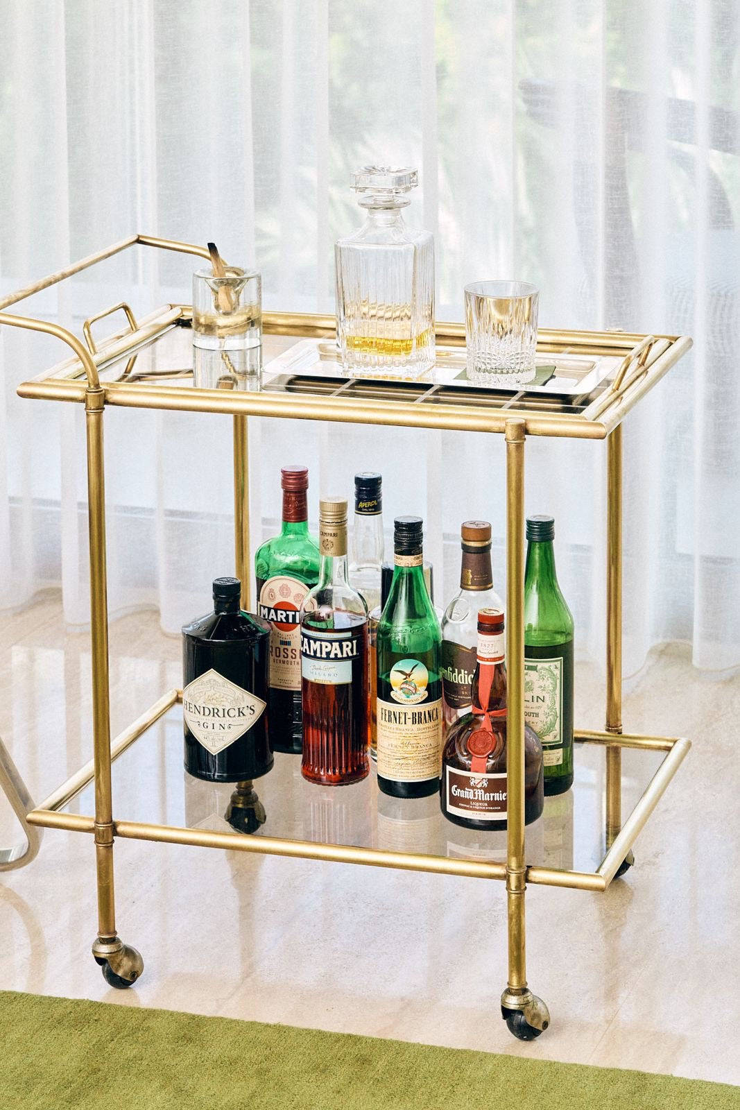 Brass bar cart