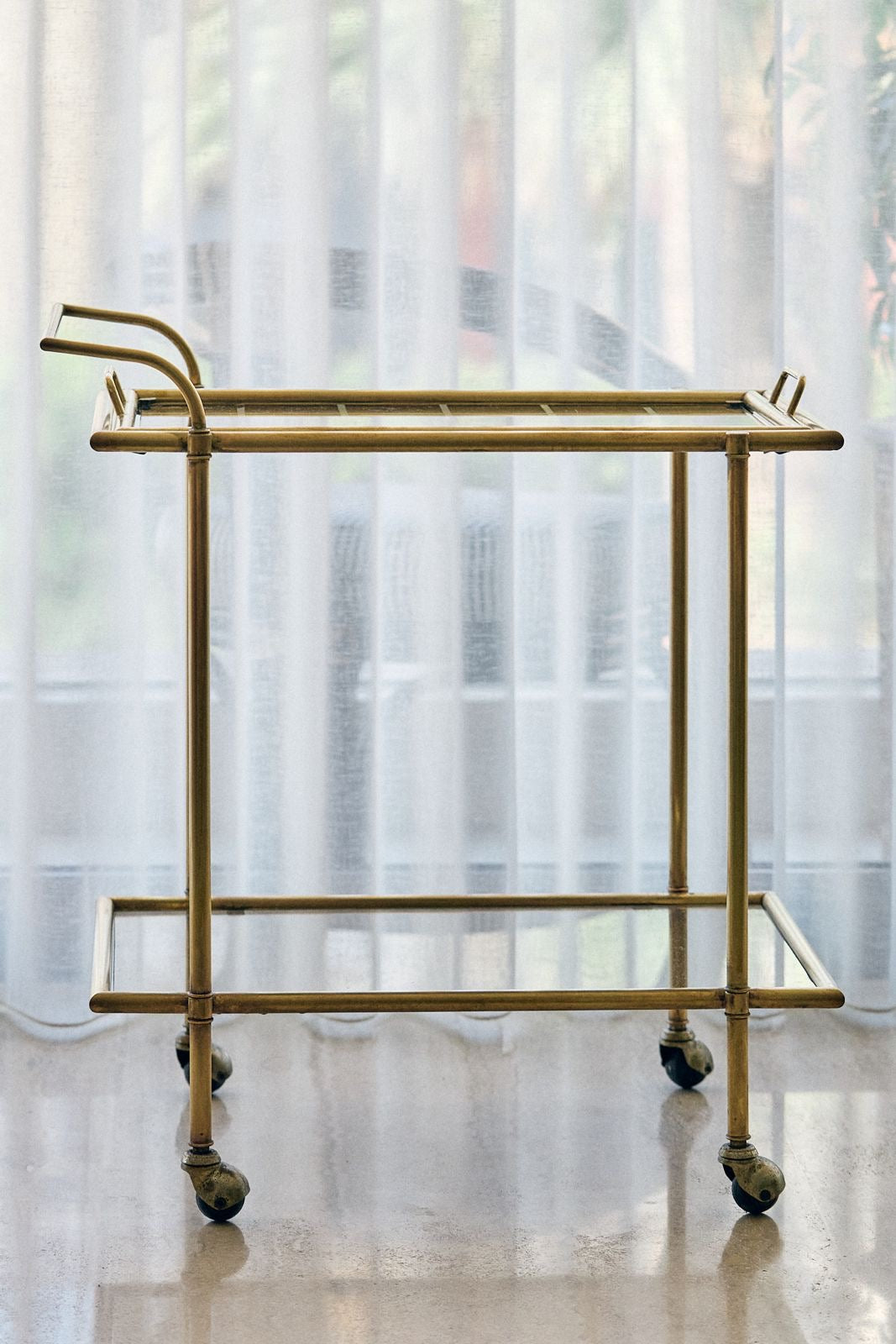 Brass bar cart
