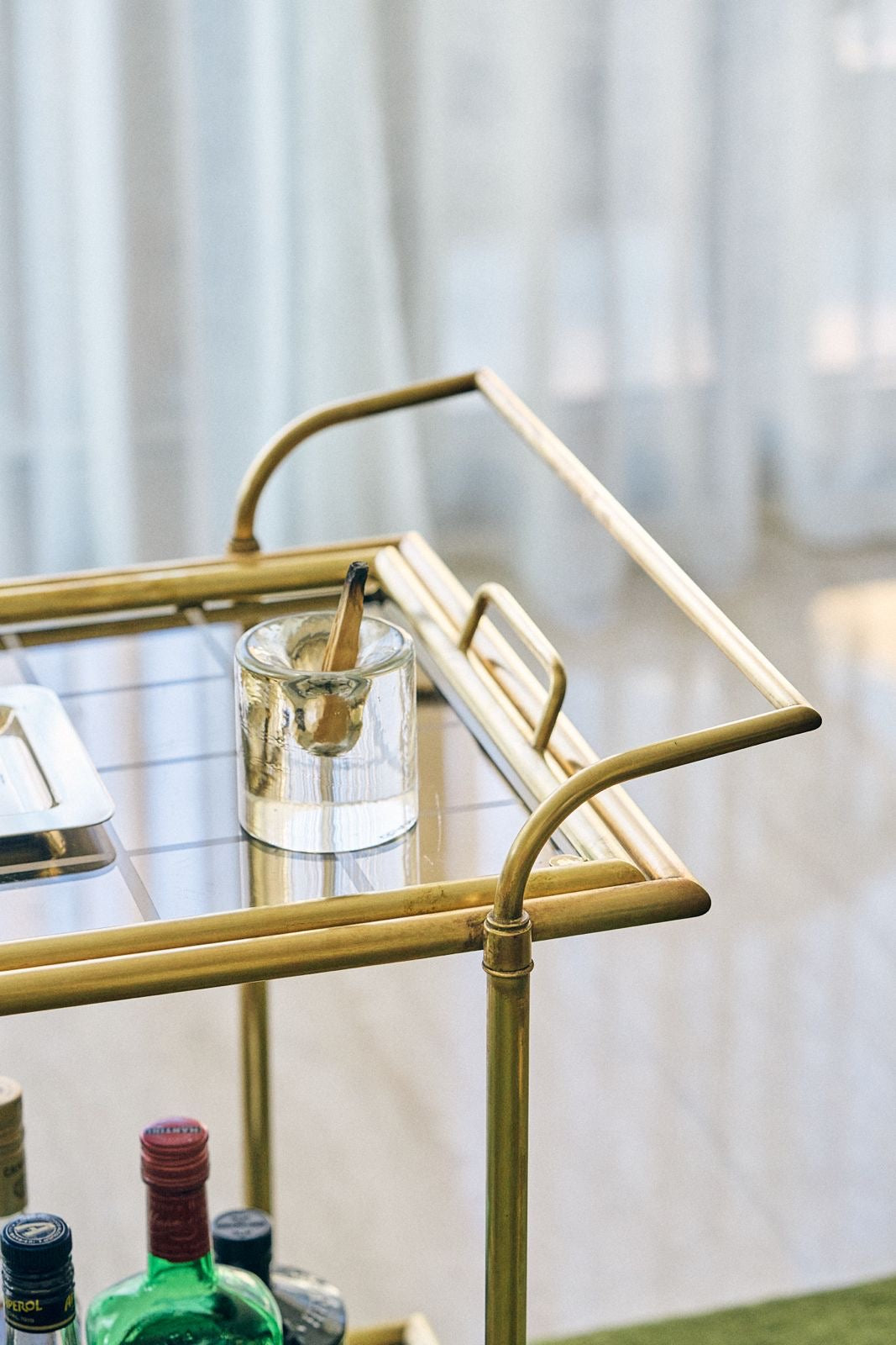 Brass bar cart