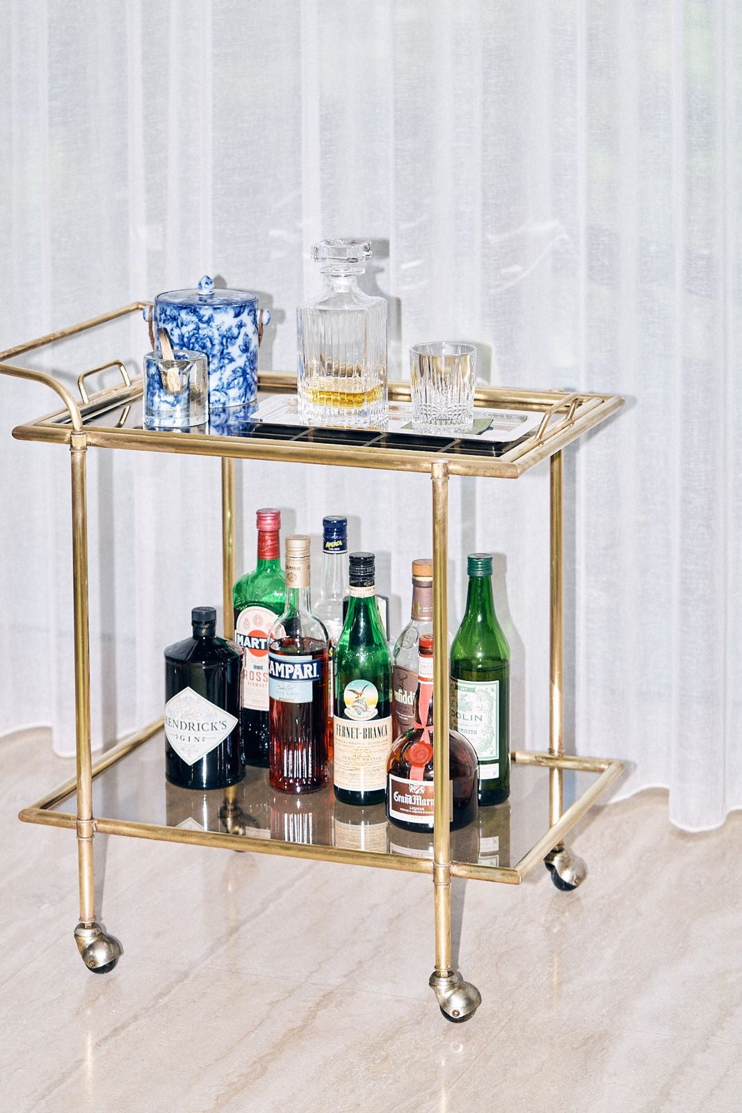 Brass bar cart